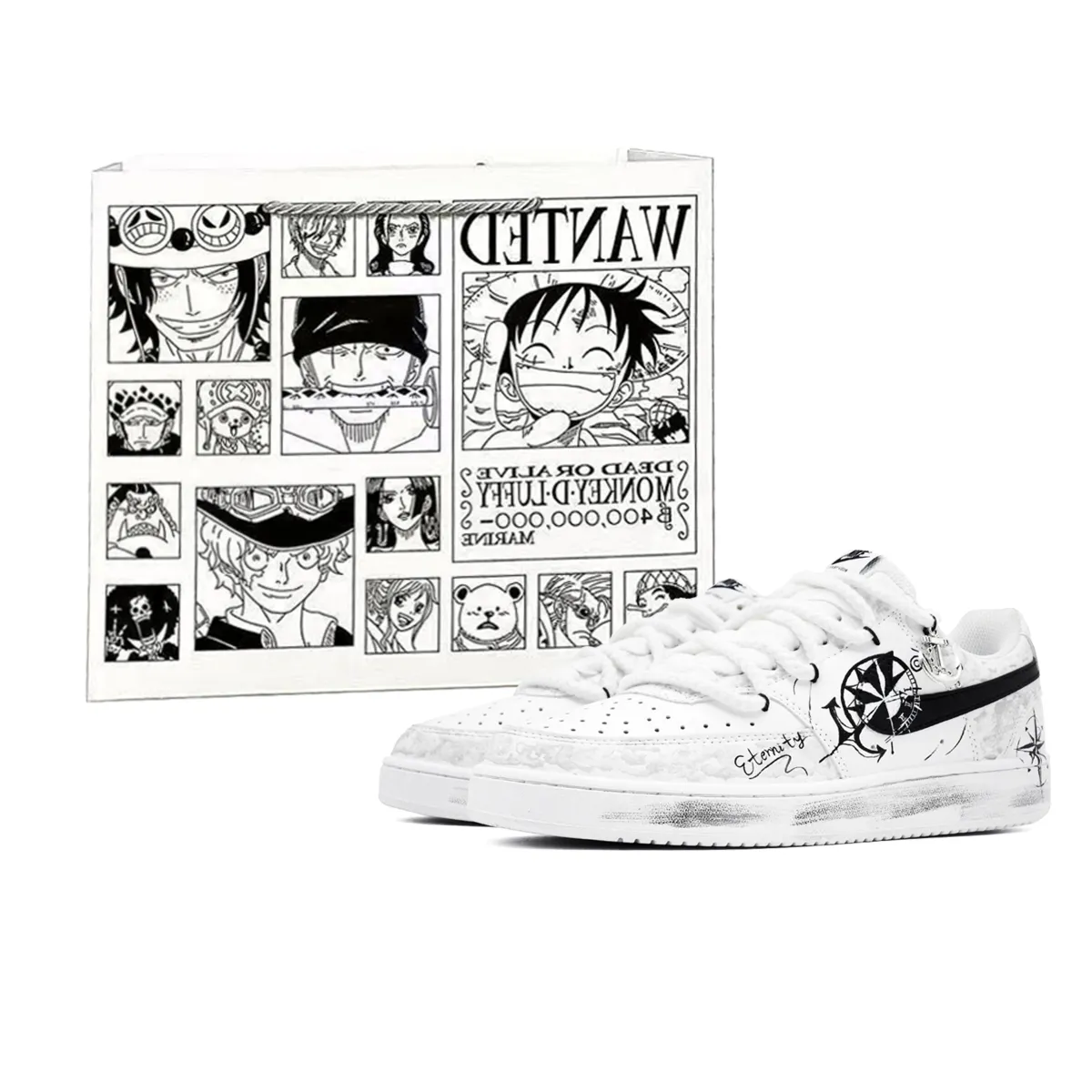 Nike Court Vision 1 Navigator Cushioning Low top Skateboard Shoes Men's Black White