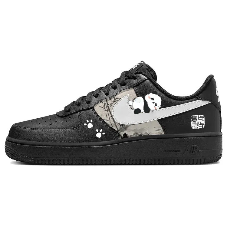 Nike Air Force 1 Slip Resistant Abrasion Resistant Low top Skateboard Shoes Unisex White Black