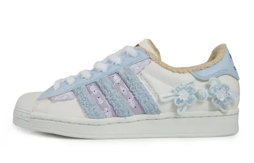 Adidas Originals Superstar Xichu Manufacturing, 'Dreamlike Order' Low top Skateboard Shoes Women's Blue Purple Beige