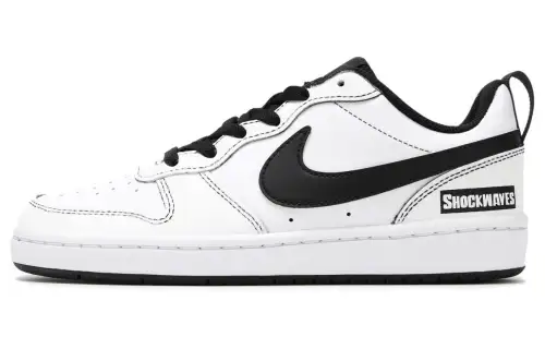 Nike Court Borough 2 Low Slip Resistant Abrasion Resistant Low top Skateboard Shoes GS White