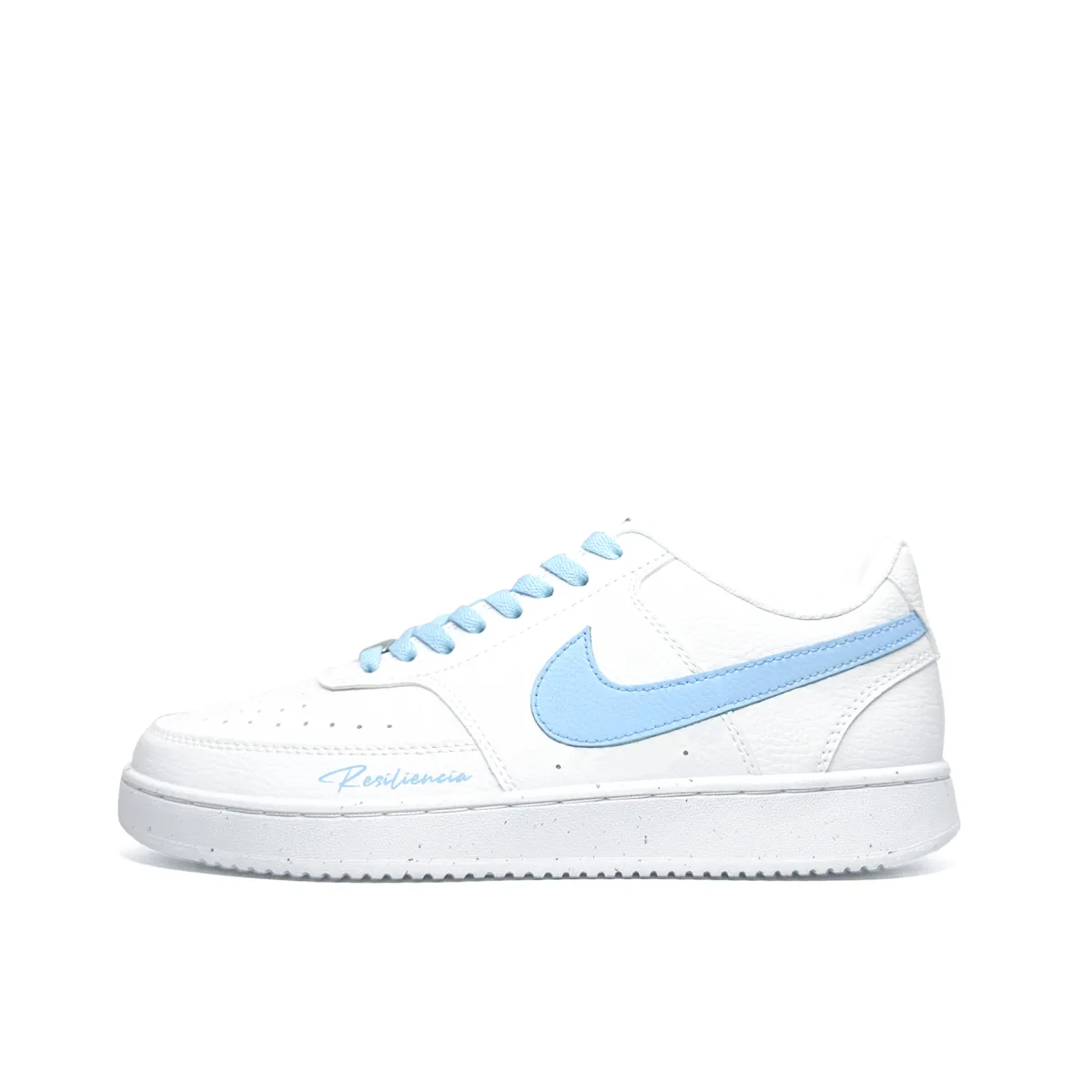 Nike Court Vision 1 Casual, Vintage, Niche Abrasion Resistant Low top Skateboard Shoes Men's White Blue