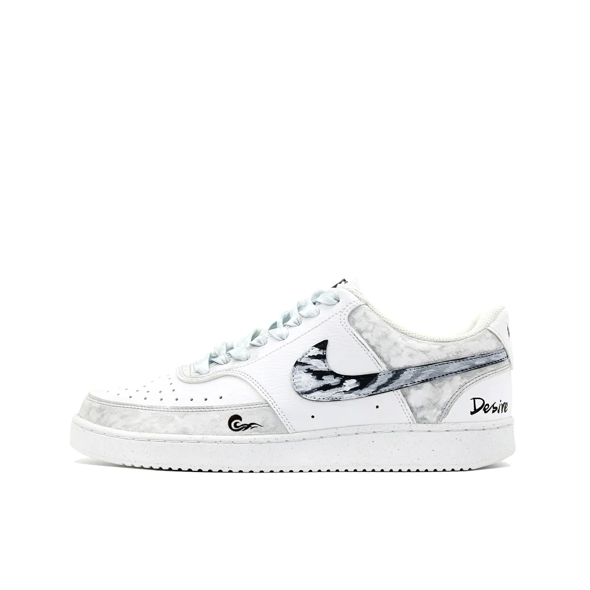 Nike Court Vision Cloud Mist Ethereal Slip Resistant Low top Skateboard Shoes Men's Light Gray