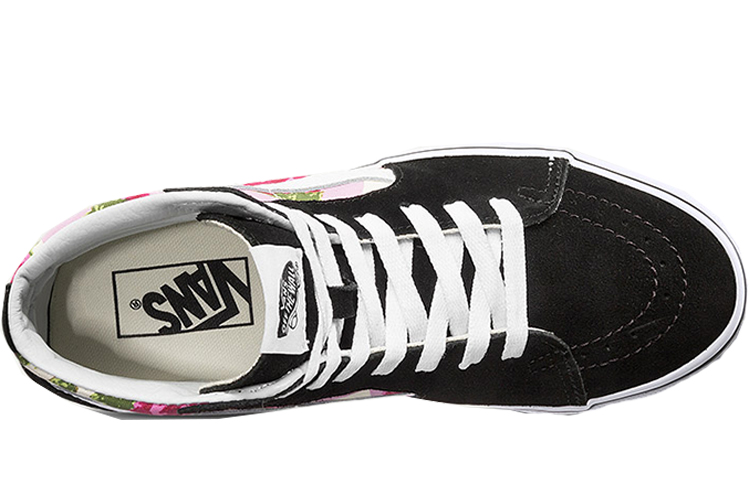 Женские кеды Vans SK8 Romantic Floral (черно-розовые) — фото 4