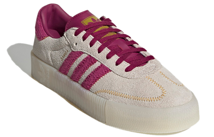 Женские кеды adidas originals Sambarose (бежево-фиолетовые) — фото 2