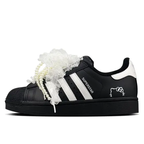 Adidas Originals Superstar 2 Abrasion Resistant Low top Skateboard Shoes Women's Black Titanium