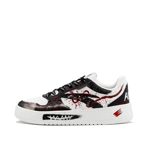 Anta Slip Resistant Cushioning Low top Skateboard Shoes Men's Black White