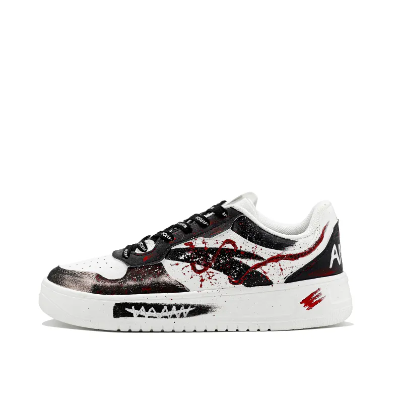 Anta Slip Resistant Cushioning Low top Skateboard Shoes Men's Black White