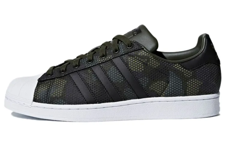 Adidas Originals Superstar Collection Casual Abrasion Resistant Low top Skateboard Shoes Men's Black Green