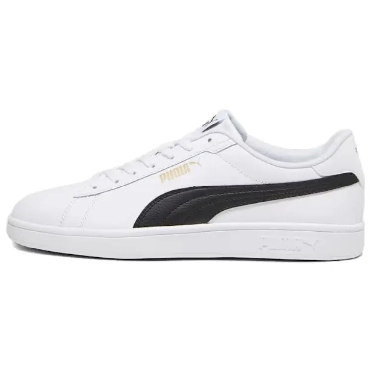 PUMA Smash 3.0 L Comfortable Abrasion Resistant Low top Skateboard Shoes Unisex White Black