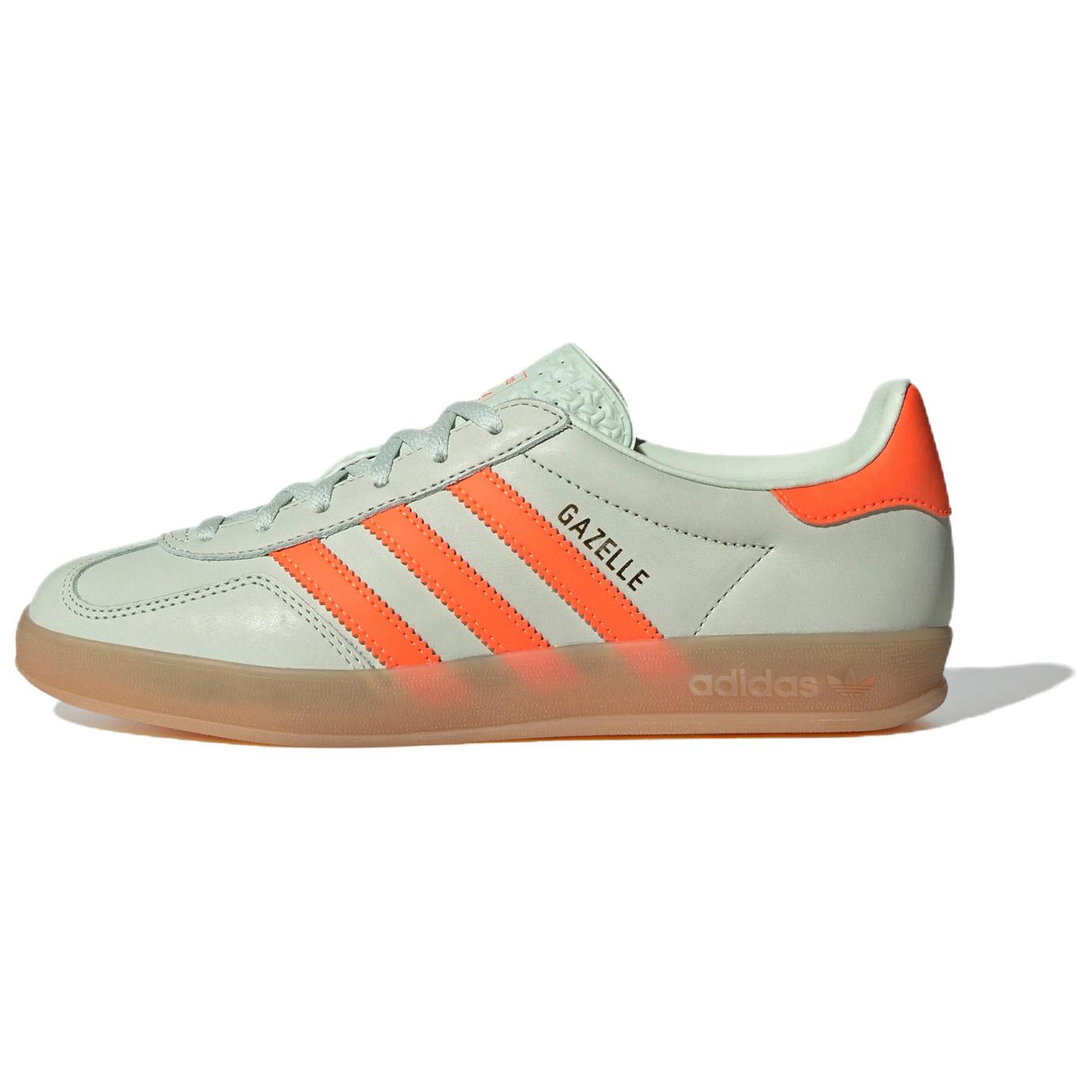Gazelle Wmns Adidas Originals Indoor 'Linen Green Solar Orange'
