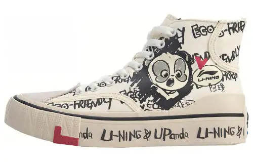 YOUXIONGMAO x Li Ning Non slip Lightweight High top Skateboard Shoes Women's Ecru