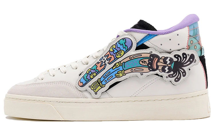 Steven Harrington x Li Ning Wave Synthetic Leather, Split Cow Leather Slip Resistant, Abrasion Resistant, Lightweight