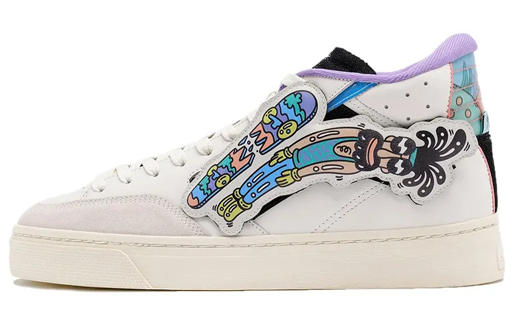 Steven Harrington x Li Ning Wave Synthetic Leather, Split Cow Leather Slip Resistant, Abrasion Resistant, Lightweight