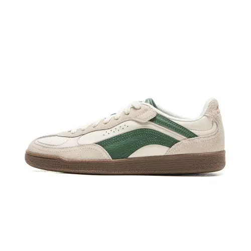 Li Ning Film Heart Cow Leather, Split Cow Leather Low top Skateboard Shoes Women's White Green