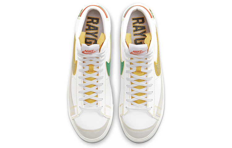 Кроссовки Nike Blazer 77 vntg (бело-желто-зеленые) — фото 4