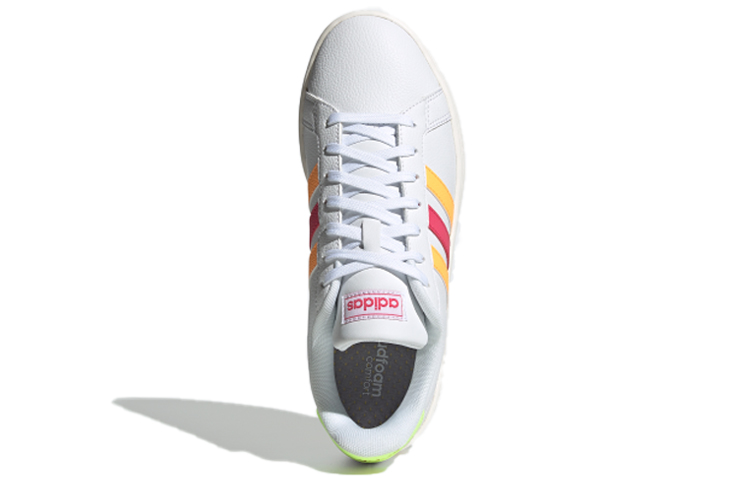 Женские кеды adidas neo GRAND COURT (бело-красно-оранжевые) — Белый / красный / оранжевый — фото 5