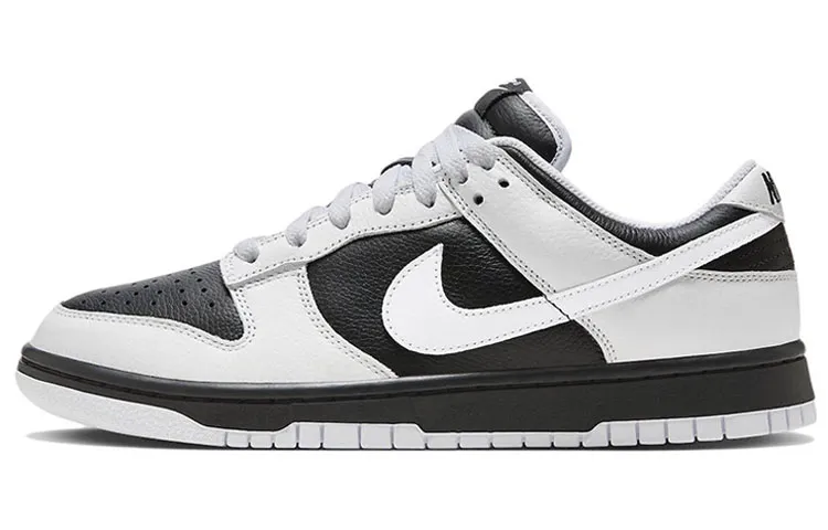 Nike Dunk 'Reverse Panda Leather Vintage Low top Skateboard Shoes Unisex White Black