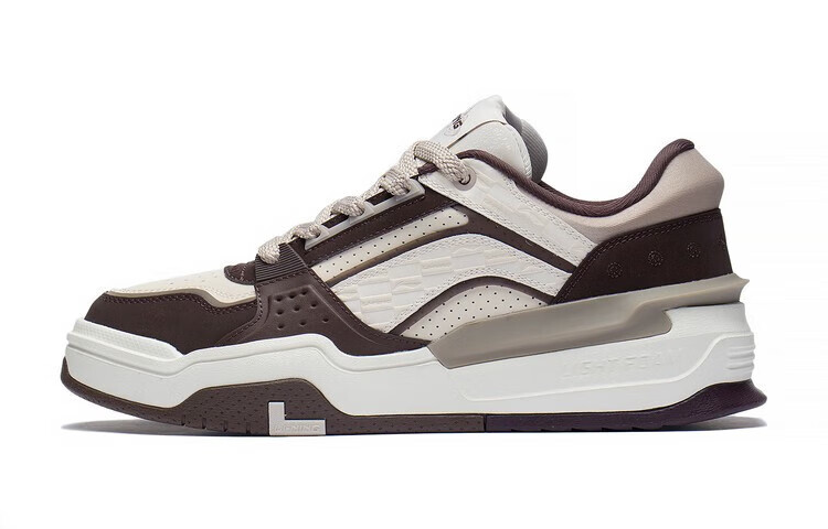 Li Ning Ginseng & Starlight Canchun Textile, Leather Low top Skateboard Shoes Men's Taupe