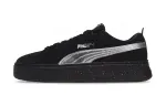 PUMA Smash Platform Abrasion Resistant Abrasion Resistant Low top Skateboard Shoes Women's Black Silver