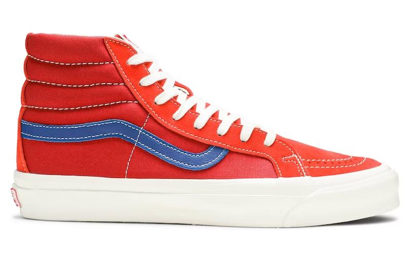 Кеды Vans SK8 (разноцветные) — 红/橘/蓝 — фото 2