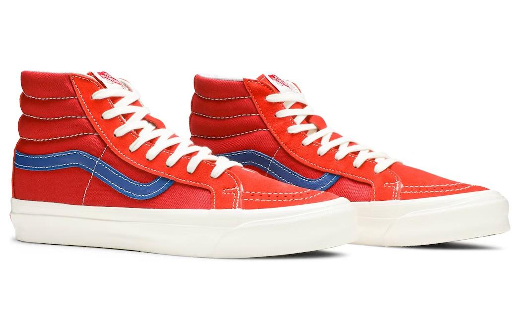 Кеды Vans SK8 (разноцветные) — 红/橘/蓝 — фото 3