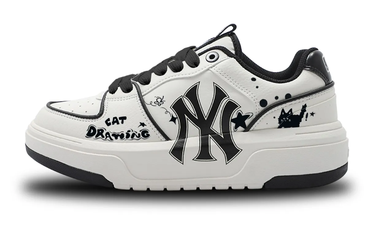 MLB Chunky Liner Slip Resistant Cushioning Abrasion Resistant Lightweight Height Increasing Low top Skateboard Shoes