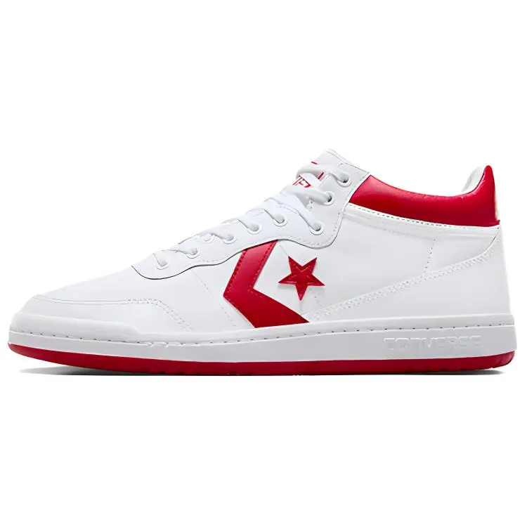Converse CONS Slip Resistant Abrasion Resistant Mid top Skateboard Shoes Unisex White Red
