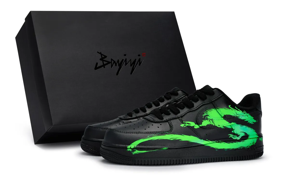 Nike Air Force 1 07 811 Manufacturing, Azure Dragon, Special Shoe Box Hand Drawn Quick Dry Impact Resistance