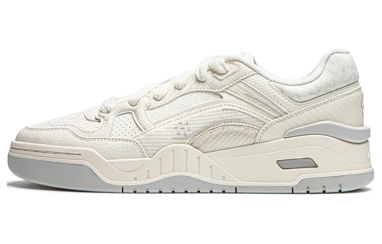 Li Ning, retro fashionable classic universal soft comfortable low beige white shoes