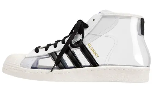 Adidas Originals x Blondey Pro Model Slip Resistant Mid top Skateboard Shoes Men's White Black