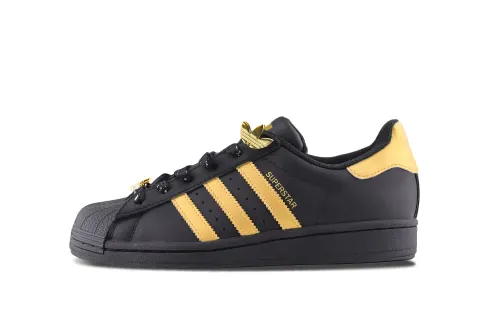 Adidas Originals SUPERSTAR Slip Resistant Abrasion Resistant Low top Skateboard Shoes Unisex Black Gold
