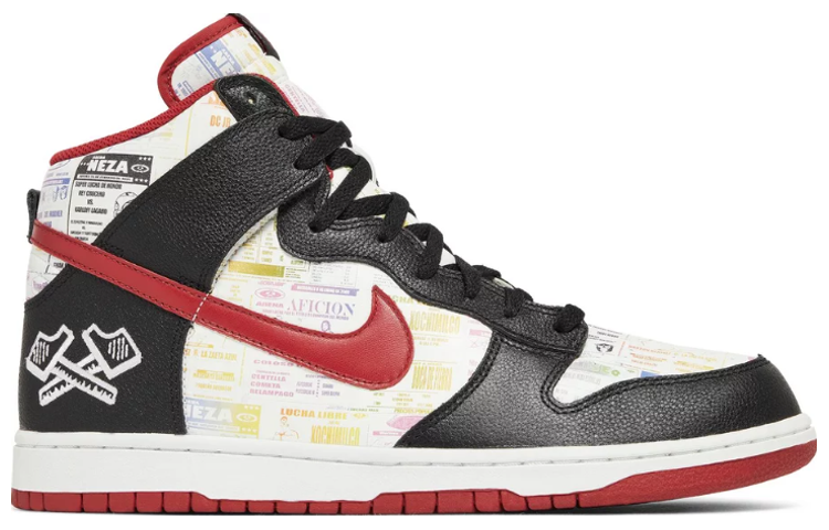 Мужские кроссовки Nike Dunk (красно-черно-белые) — 黑/运动红/白 — фото 2
