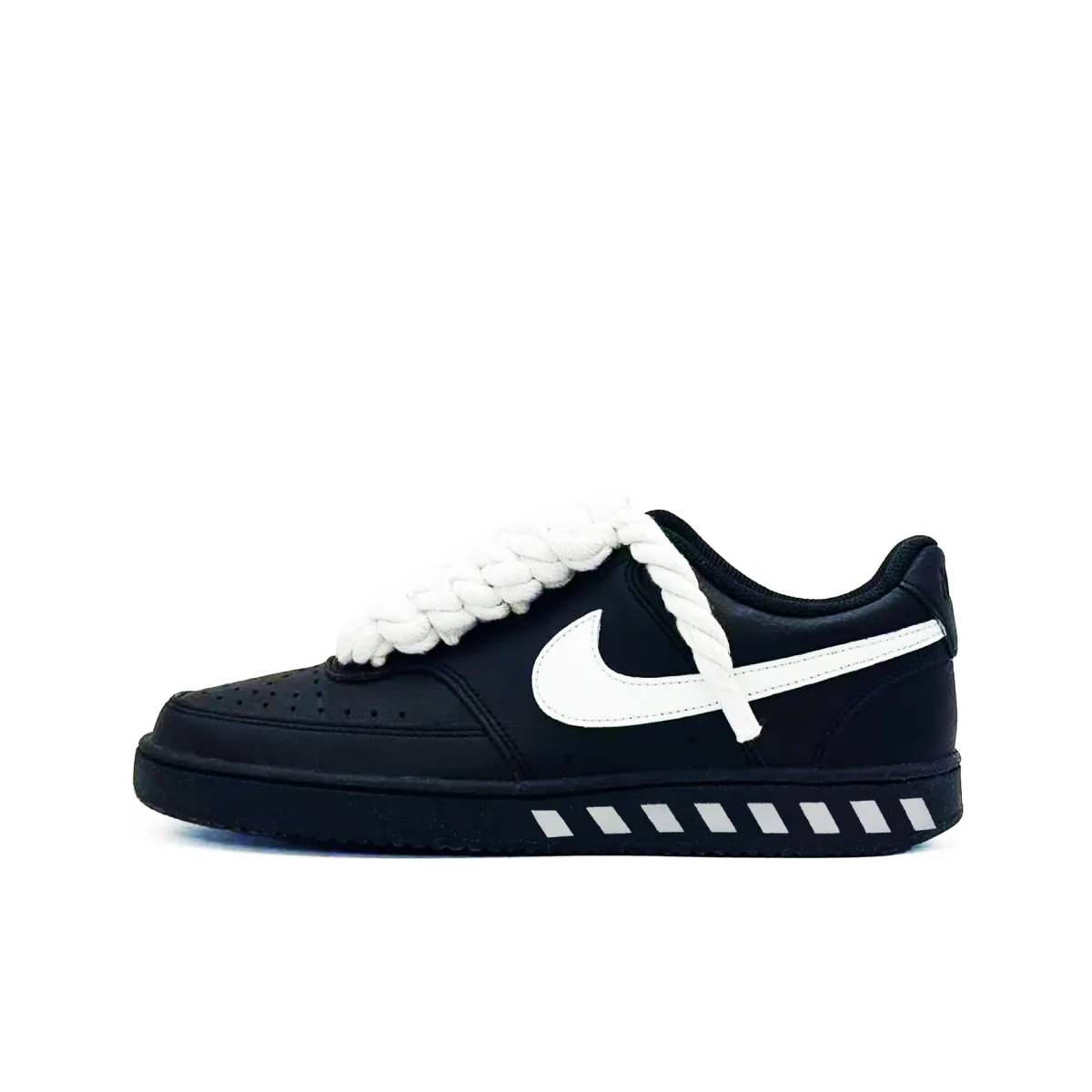 Nike Court Vision Slip Resistant, Abrasion Resistant, Lightweight Low top Skateboard Shoes Unisex Black White