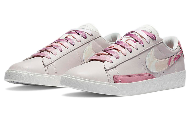 Женские кеды Nike Blazer Low (розово-белые) — фото 3