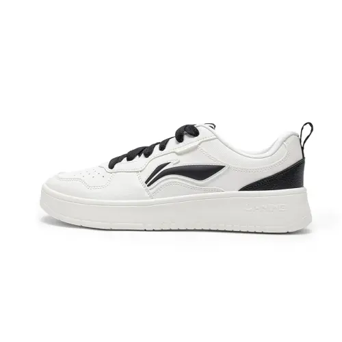 Li Ning First Cloud Abrasion Resistant, Lightweight, And Breathable Low top Skateboard Shoes Men's Beige White Black