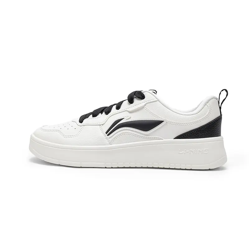 Li Ning First Cloud Abrasion Resistant, Lightweight, And Breathable Low top Skateboard Shoes Men's Beige White Black