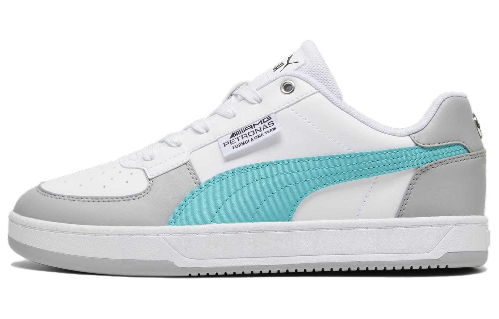 PUMA Mercedes AMG PETRONAS Caven 2.0 Low top Skateboard Shoes Unisex Gray White Blue