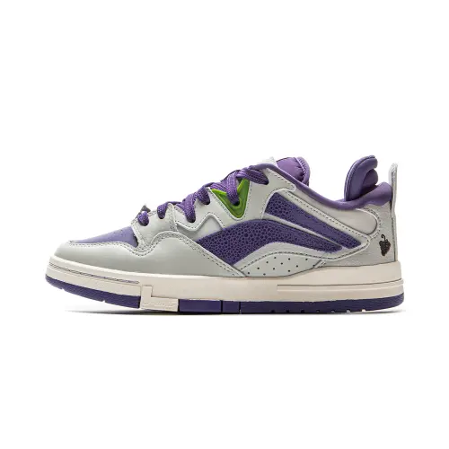 Li Ning Wave PRO Coverage Slip Resistant Low top Skateboard Shoes Women's Gray Purple
