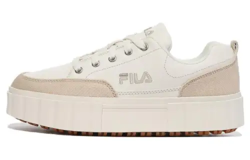 FILA Sand Blast Row Sand Blast Row Low top Skateboard Shoes Unisex Ecru Korean Style