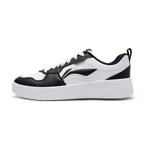 Li Ning First Cloud Coverage Abrasion Resistant, Breathable Low top Skateboard Shoes Men's Black White