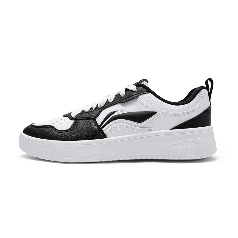 Li Ning First Cloud Coverage Abrasion Resistant, Breathable Low top Skateboard Shoes Men's Black White