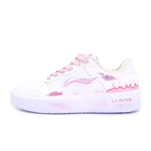Li Ning Floating Boat Lightweight And Breathable Low top Skateboard Shoes Women's White Purple