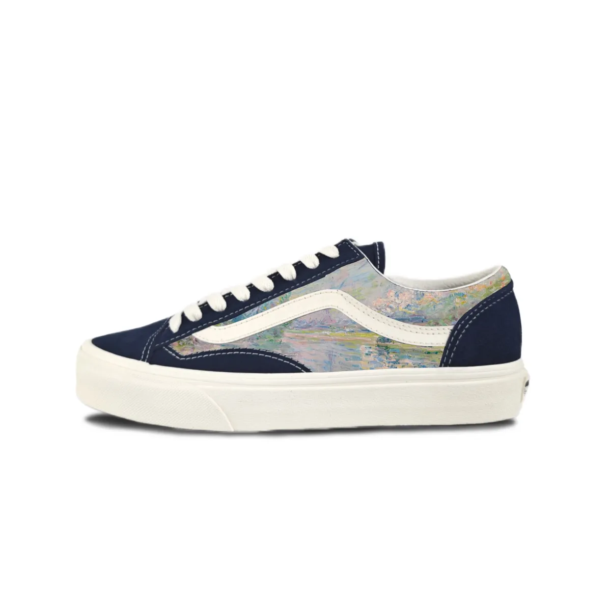 Vans Style 36 Suede Slip Resistant Abrasion Resistant Low top Skateboard Shoes Unisex Blue Gray