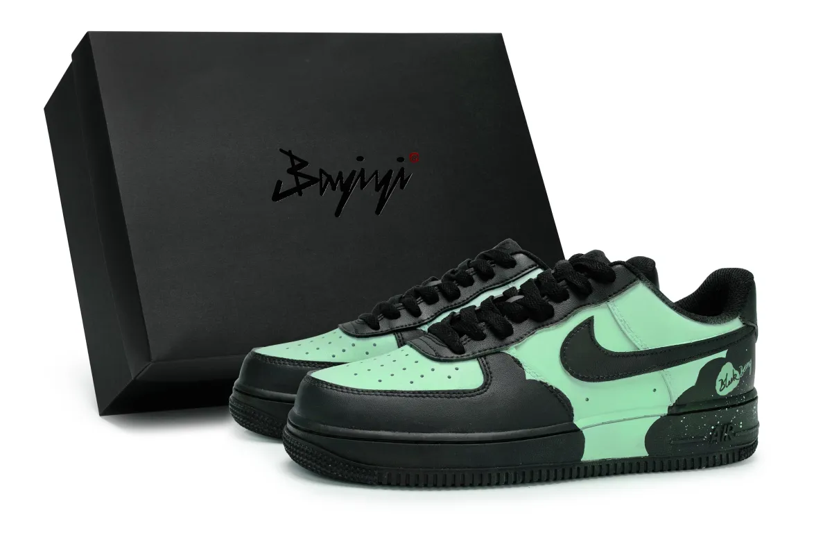 Nike Air Force 1 Low top Skateboard Shoes Unisex Black Green Purple
