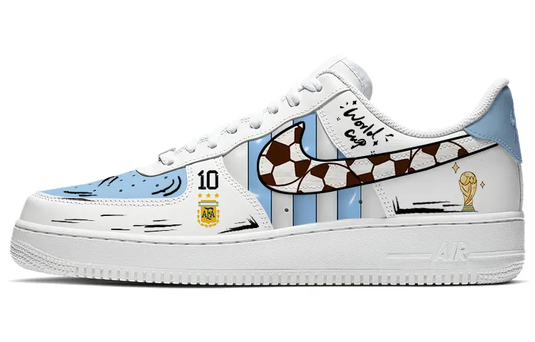 Nike Air Force 1 Skateboard Shoes Women's Low Top Blue/White
