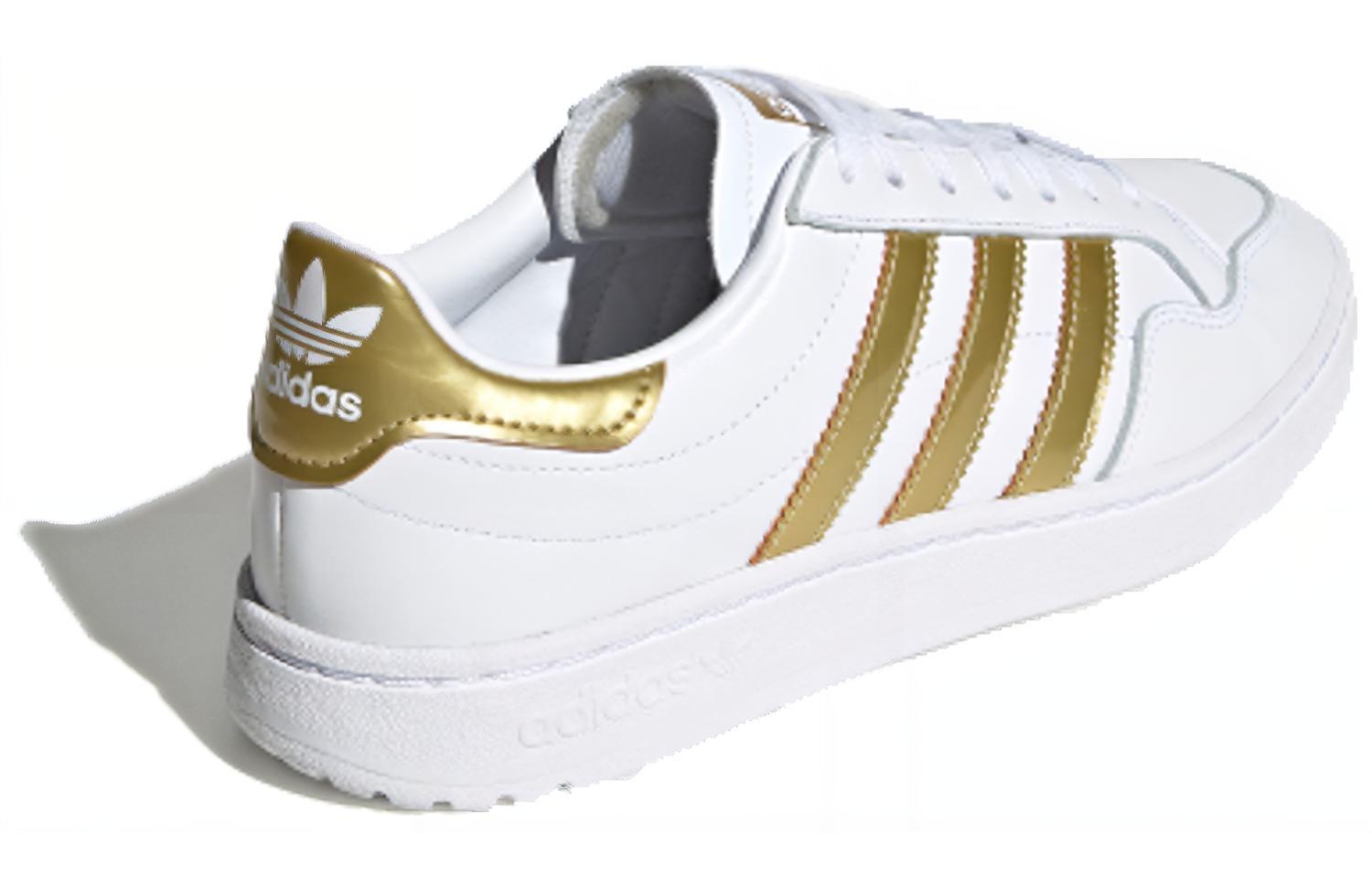 Женские кеды adidas originals Team Court (бело-золотые) — фото 3