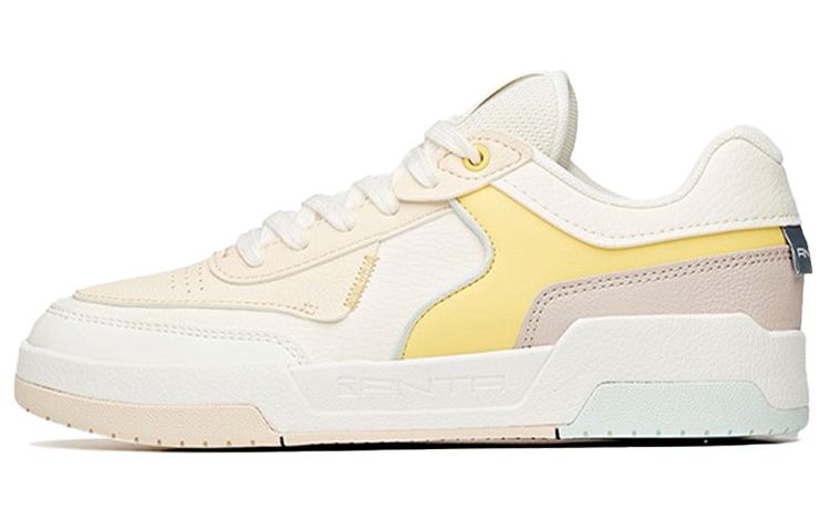 Anta Life Collection Wear resistant And Lightweight Low top Skateboard Shoes Women's White Yellow