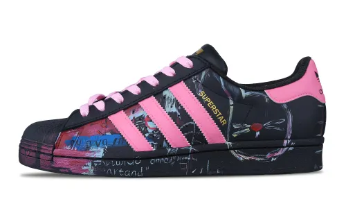Adidas Originals Superstar Shell Head Low top Skateboard Shoes Unisex Black Pink