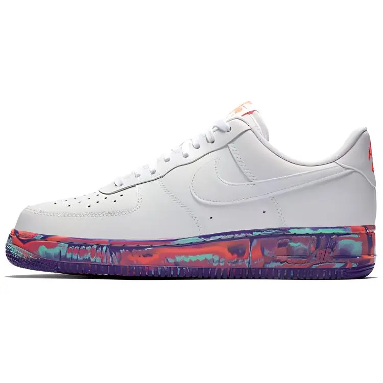 Nike Air Force 1 07 LV8 LTHR Slip Resistant Lightweight Non slip Lightweight Low top Skateboard Shoes Men's White Blue