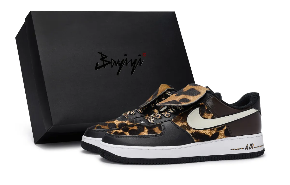 Nike Air Force 1 Slip Resistant, Abrasion Resistant, Lightweight Low top Skateboard Shoes Unisex Black White Brown